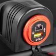 Priza cu 2 USB, cu voltmetru, 12-24V,  2.1+1.0A, incastrabila, rosie, Mod6 02861 Amio