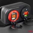 Priza cu 2 USB, cu voltmetru, 12-24V,  2.1+1.0A, incastrabila, rosie, Mod6 02861 Amio