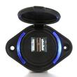 Priza cu 2 USB, cu LED albastru, 12-24V, USB tip A 2x2.4A, cu siguranta, montare aparenta, MCA035B