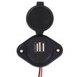 Priza cu 2 USB, cu LED albastru, 12-24V, USB tip A 2x2.4A, cu siguranta, montare aparenta, MCA035B