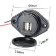 Priza cu 2 USB, cu LED albastru, 12-24V, USB tip A 2x2.4A, cu siguranta, montare aparenta, MCA035B