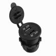 Priza cu 2 USB incarcare rapida, 12-24V, 2.1-1.0A, Led rosu, incastrabila, Mod03 02853 Amio.