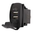 Priza cu 2 USB-uri 12/24V, 3.1A, lumina albastra, 42557 CarCo