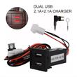 Priza cu 2 USB, incastrabila, LED rosu, 12V, 4.2A, compatibila VW T5, STUH003R CarCo