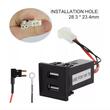 Priza cu 2 USB, incastrabila, LED rosu, 12V, 4.2A, compatibila VW T5, STUH003R CarCo