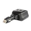Stecher cu 2 prize, 2xUSB-A 2.4A si 1xUSB-C, 12-24V, 200W, cu voltmetru LED, buton control On-Off, rabatabil, 04173 Amio 