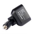 Stecher cu 2 prize, 2xUSB-A 2.4A si 1xUSB-C, 12-24V, 200W, cu voltmetru LED, buton control On-Off, rabatabil, 04173 Amio 