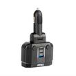 Stecher cu 2 prize, 1xUSB-A QC3.0, 1xUSB-C PD20W si 1xUSB-C PD30W, 12-24V, 200W, cu voltmetru LED, buton control On-Off, rabatabil, 04174 Amio 