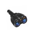 Stecher cu 2 prize si 3 USB, USB, USB-C, USB-Qc 3.0 cu voltmetru, Well Psup-car-magic-wl