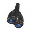 Stecher cu 2 prize si 3 USB, USB, USB-C, USB-Qc 3.0 cu voltmetru, Well Psup-car-magic-wl