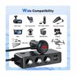 Stecher cu 3 prize, 2xUSB 2.4A, 1xUSB QC3.0 si 1xUSB C PD30W, 12-24V, cu voltmetru LED, buton control On-Off 03781 Amio