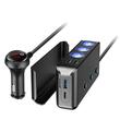 Stecher cu 3 prize, 2xUSB 2.4A, 1xUSB QC3.0 si 1xUSB C PD30W, 12-24V, cu voltmetru LED, buton control On-Off 03781 Amio