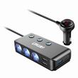 Stecher cu 3 prize, 2xUSB 2.4A, 1xUSB QC3.0 si 1xUSB C PD30W, 12-24V, cu voltmetru LED, buton control On-Off 03781 Amio