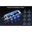 Stecher cu 3 prize, 2 USB 2.4A, 1 USB QC3.0 si 1 USB C PD30W, 12-24V, cu voltmetru LED, cu cablu conectare la baterie, 03782 Amio