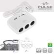 Multiplicator 3 prize 12-24V cu fir, 2 USB-uri, 2.1A, 120W, alb, Pulse MLS511W