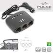Stecher 3 prize 12/24V cu fir, 2 USB-uri, 2.1A, 120W, negru, Pulse MLS511B