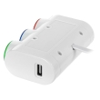 Stecher 3 prize 12 / 24V cu fir, intrerupatoare si 2 USB cu LED 1566 
