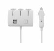 Stecher 3 prize 12/24V si 2 USB, cu buton intererupator  Adaptor Mechero Triple