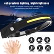 Lanterna frontala, Cob si Xpe LED, 5w/3w, 350lm/120lm, reincarcabila USB, 1200mAh, senzor de miscare, 6 functii, 29cm, LA0105