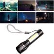 Lanterna tactica, Cob si Xpe LED, 3w/1w, 120lm/100lm, reincarcabila USB, 1200mAh, aluminiu, zoom, 4 functii, 9cm, LA0206