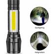 Lanterna tactica, Cob si Xpe LED, 3w/1w, 120lm/100lm, reincarcabila USB, 1200mAh, aluminiu, zoom, 4 functii, 9cm, LA0206