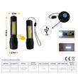 Lanterna tactica, Cob si Xpe LED, 3w/1w, 120lm/100lm, reincarcabila USB, 1200mAh, aluminiu, zoom, 4 functii, 9cm, LA0206