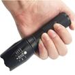 Lanterna tactica LED, 10w, 300lm, reincarcabila USB, 1200mAh, aluminiu, zoom, 5 functii, 13cm, LA0203