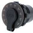 Priza cu 2 USB, 12-24V, LED, 2xUSB QC3.0, cu voltmetru si buton on-off, incastrabila, 63206 Carmotion