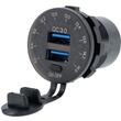 Priza cu 2 USB, 12-24V, LED, 2xUSB QC3.0, cu voltmetru si buton on-off, incastrabila, 63206 Carmotion