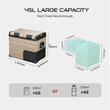 Frigider auto cu compresor 47L, 2 compartimente, 12V-24V-230V, 60W, -20°C, conectare bluethooth, cu aplicatie pe telefon, USB, BK69602