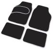 Set 4 bucati covorase auto universale, mocheta 66x47 cu margini colorate, CarCo