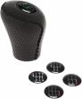 Maner schimbator viteze piele perforata, negru cu cusaturi negre 2505GBG RaceSport