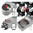 Suport pahar si telefon, rotativ, cu baza ajustabila, multifunctional, negru-crom, Select, 06271 Compass