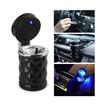 Scrumiera auto cu LED, prindere 2in1, grila ventilatie sau suport pahar, neagra, LP-012