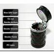 Scrumiera auto cu LED, prindere 2in1, grila ventilatie sau suport pahar, neagra, LP-012
