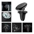 Suport telefon fixare ventilatie, magnetic, suport cablu, Air Grip Black, 62700 Baseus