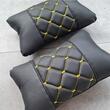 Perna tetiera sustinere gat, negru cusatura galbena, set 2 bucati, 50923-11