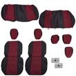 Set huse auto PLUS, 5 locuri, 2 cu 3, Dacia Logan 1, negru cu rosu, romb, DLZ56 Dealiz