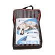 Set huse auto, stofa, Dacia Logan, 5 locuri, 2 cu 3, negru cu dungi rosii, Dealiz 