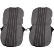 Set huse auto, stofa, Dacia Logan, 5 locuri, 2 cu 3, negru cu alb, dungi gri, DLZ51, Dealiz 