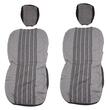 Set huse auto, stofa, Dacia Logan, 5 locuri, 2 cu 3, negru cu alb, dungi gri, DLZ51, Dealiz 