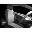 Set huse auto pentru 1 scaun cu tetiera, gri cu negru, airbag, Unicorn FUND95G Car+