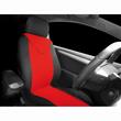 Set huse auto pentru 1 scaun cu tetiera, rosu cu negru, airbag, Unicorn FUND95R Car+