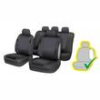 Set 9 huse auto, bancheta spate fractionata, airbag, negru cu picatele albe, Jack II, 31685 Compass