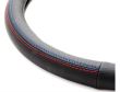 Husa volan 37-39 cm, neagra, 3 dungi, cusatura rosie si albastra 01368 Amio