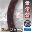 Husa volan, 37-39cm, neagra cu cusatura rosie, imitatie piele, Empire Red, Pure Driving 2505079 Car+