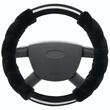 Husa volan 37-39cm, pufoasa Diamond neagra, cu diamante, Compass 31486