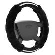 Husa volan 37-39cm, pufoasa Diamond neagra, cu diamante, Compass 31486