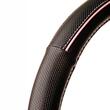 Husa volan 37-39cm, imitatie piele, neagra cu dunga roz, FVP1220 Car+