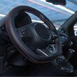 Husa volan 37-39cm, neagra cu cusatura rosie, Hand Made Artisan HMA20BR Car+